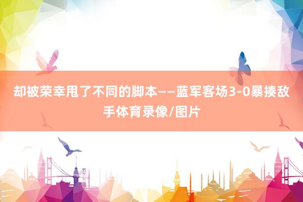 却被荣幸甩了不同的脚本——蓝军客场3-0暴揍敌手体育录像/图片