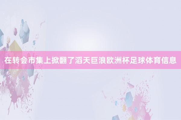 在转会市集上掀翻了滔天巨浪欧洲杯足球体育信息
