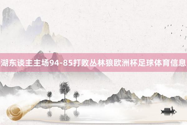 湖东谈主主场94-85打败丛林狼欧洲杯足球体育信息