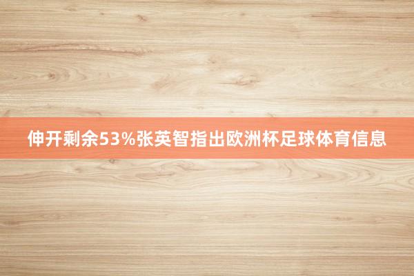 伸开剩余53%张英智指出欧洲杯足球体育信息