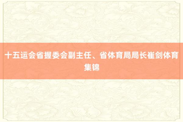 十五运会省握委会副主任、省体育局局长崔剑体育集锦