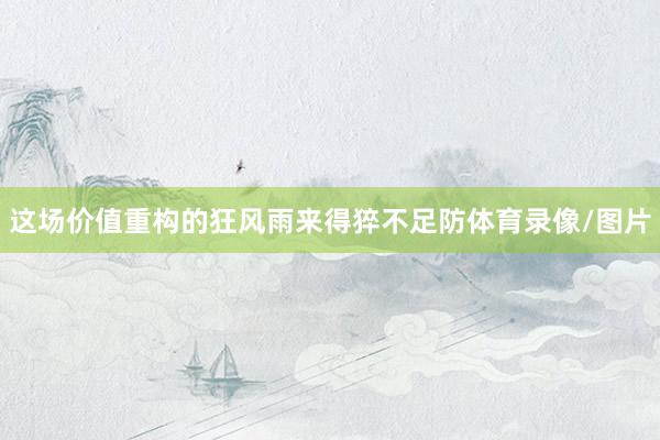 这场价值重构的狂风雨来得猝不足防体育录像/图片