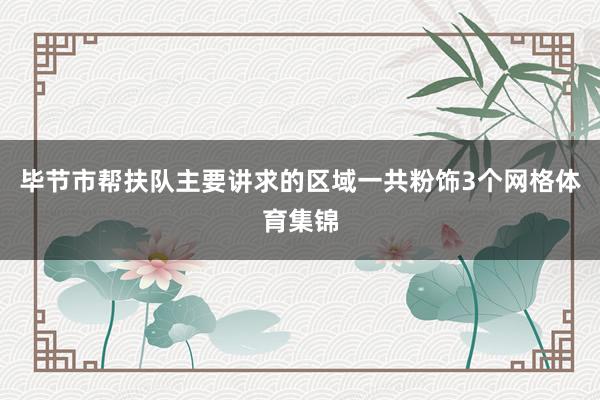 毕节市帮扶队主要讲求的区域一共粉饰3个网格体育集锦