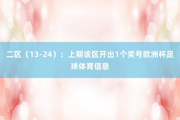 二区（13-24）：上期该区开出1个奖号欧洲杯足球体育信息