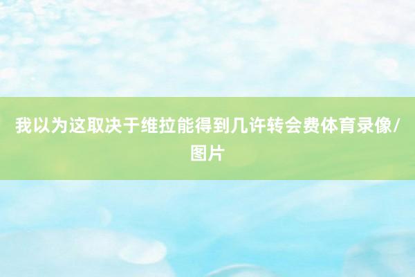 我以为这取决于维拉能得到几许转会费体育录像/图片