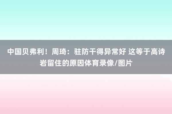 中国贝弗利！周琦：驻防干得异常好 这等于高诗岩留住的原因体育录像/图片