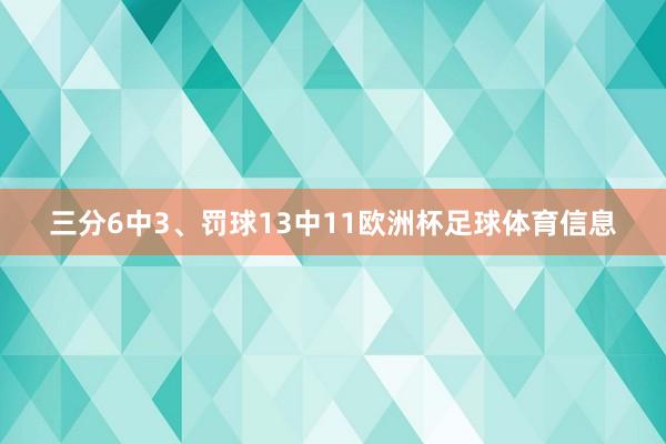 三分6中3、罚球13中11欧洲杯足球体育信息