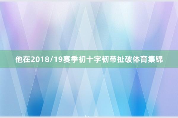 他在2018/19赛季初十字韧带扯破体育集锦