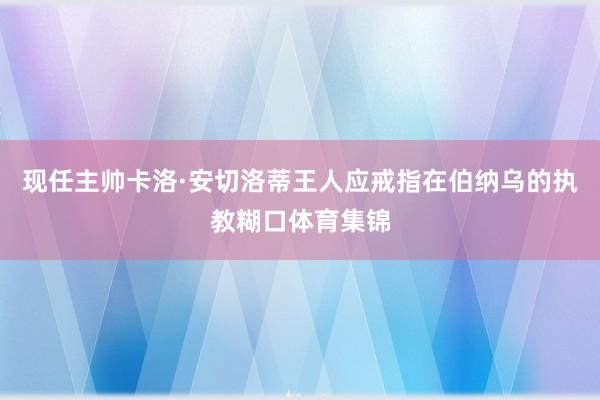 现任主帅卡洛·安切洛蒂王人应戒指在伯纳乌的执教糊口体育集锦