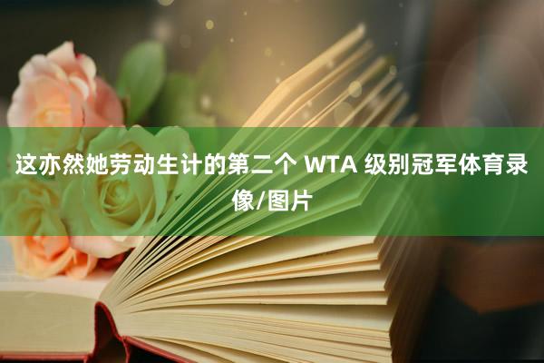 这亦然她劳动生计的第二个 WTA 级别冠军体育录像/图片